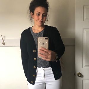 Tory Burch merino wool with label buttons